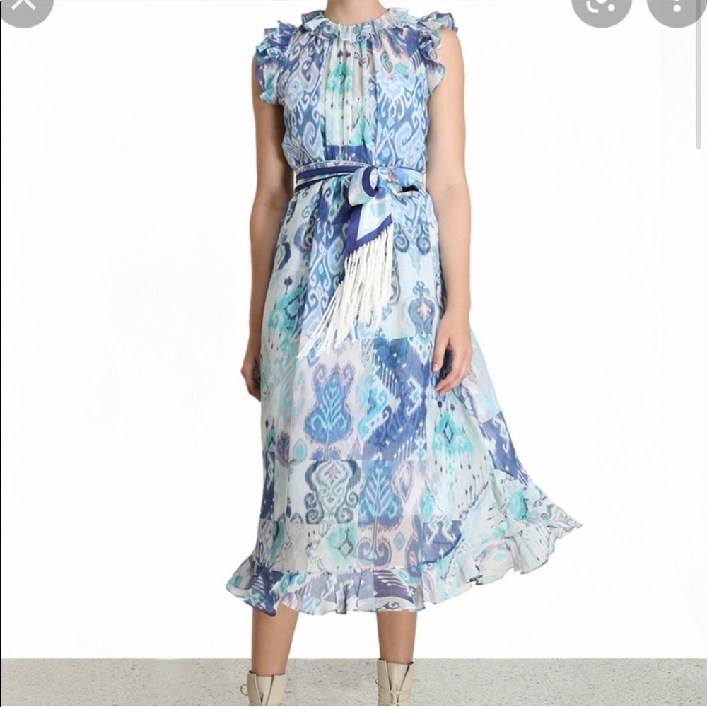 NWT ZIMMERMANN ruffle silk dress